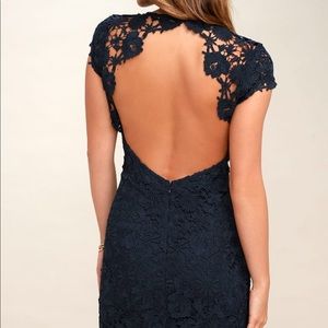 Blue Backless Lace Dress By Lulu’s